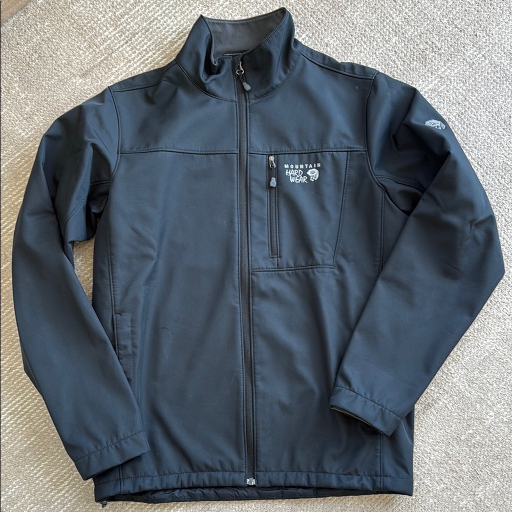 Mountain Hardwear Black Performance Jacket with Stand-Up Collar
